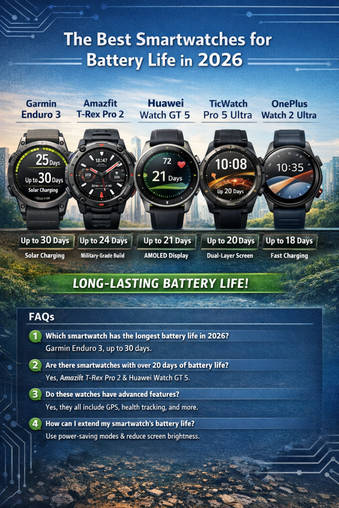 The Best Smartwatches for Battery Life in 2026