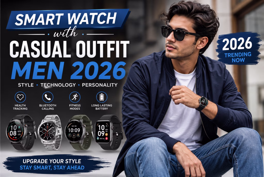 Smart watch with casual outfit men 2026